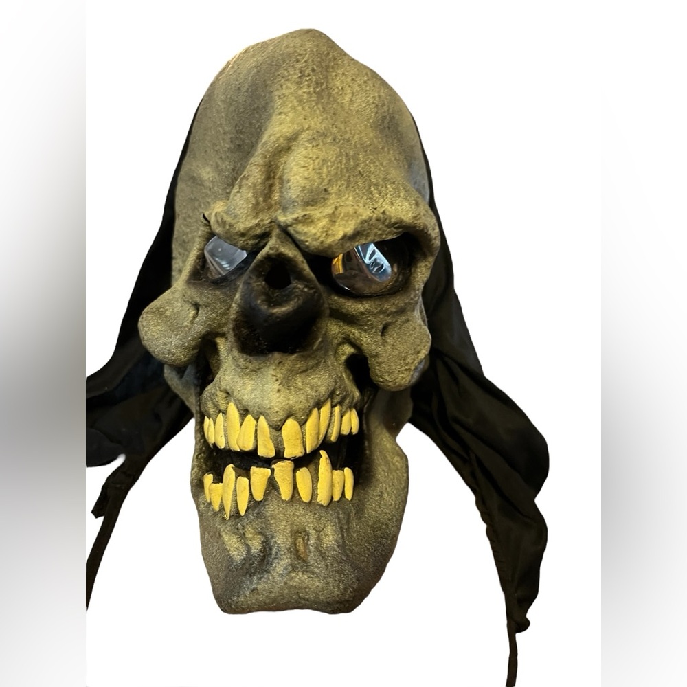 Vintage 1995 The Paper Magic Group Halloween Hooded Latex Skeleton Skull Mask